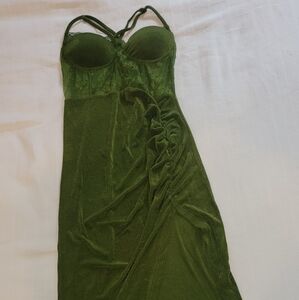 Cider Green Velvet Skirt